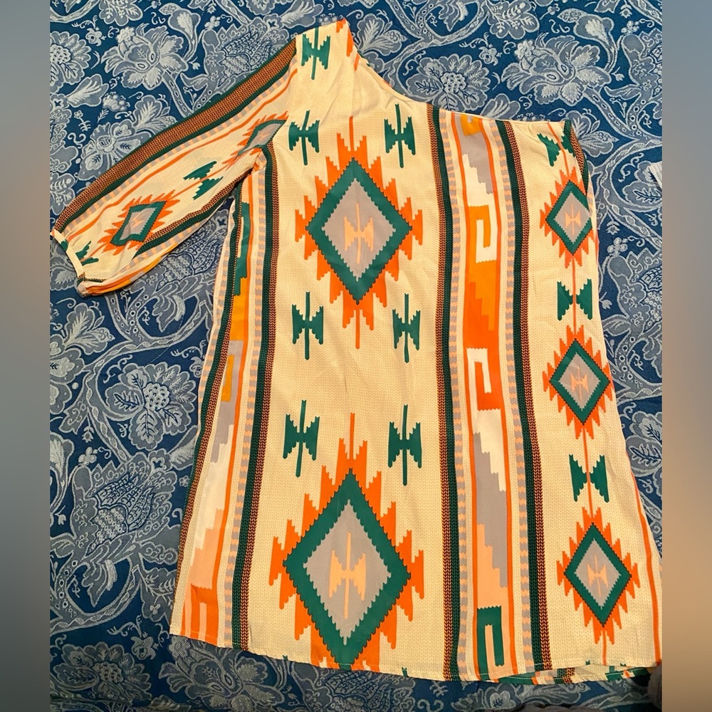 Colorful Geometric Patterned Dress